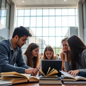 Students exploring academic excellence at Nisantasi University apply in a vibrant and modern campus setting.