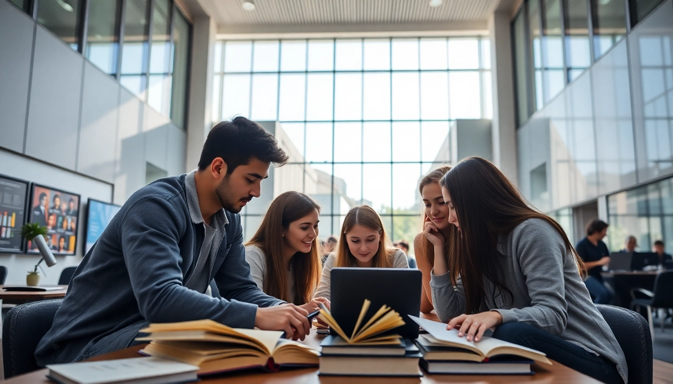 Students exploring academic excellence at Nisantasi University apply in a vibrant and modern campus setting.