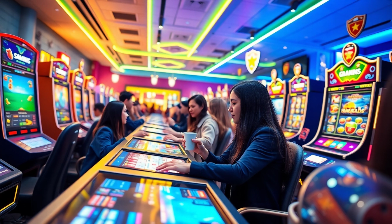 CWIN gaming scene with players enjoying exciting online games in a secure, vibrant environment.