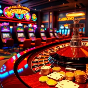 Engage in thrilling gameplay at https://rr8888.in.net/, featuring luxurious casino tables filled with colorful chips and cards.