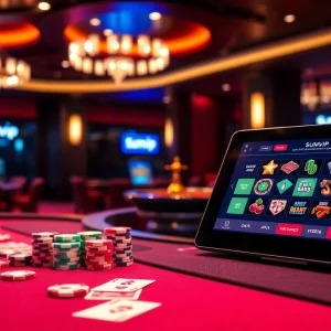 Experience Sumvip excitement with vibrant casino visuals, from poker tables to slot machines.