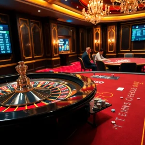 Players engaging in thrilling high-stakes games at DH 88's luxurious casino.