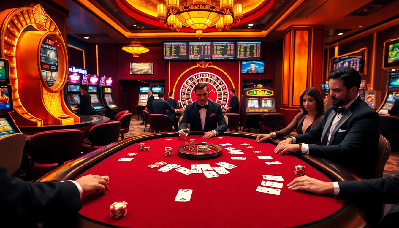 KJC gaming experience with vibrant poker table showcasing cards and chips, capturing casino excitement.