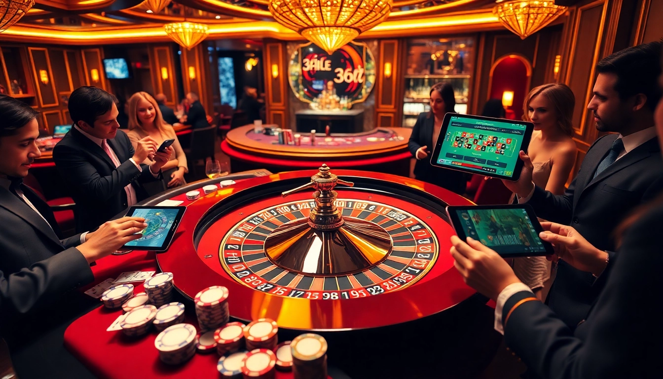 Winning at the roulette table at https://388bet.miami/ with players and vibrant casino elements.
