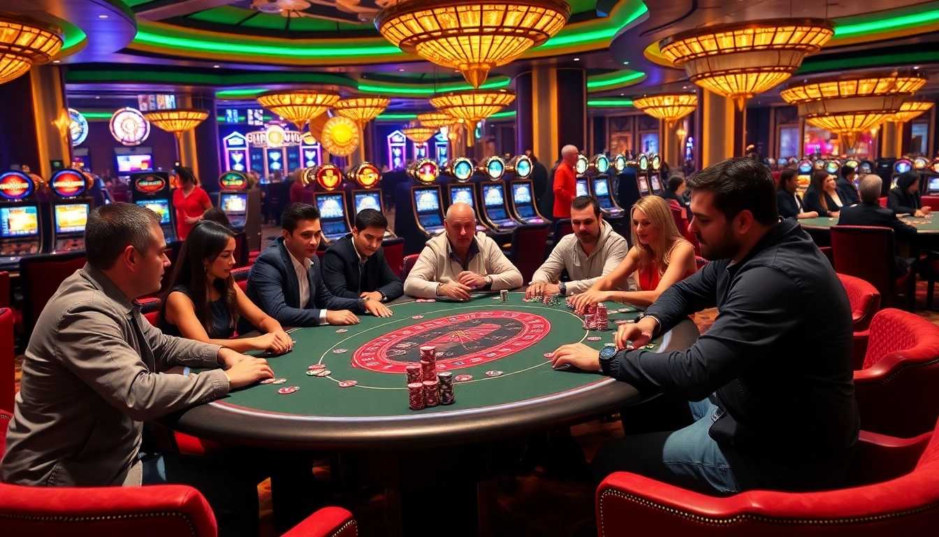 Experience the thrill of winning at rikvip with a vibrant poker table and luxurious casino ambiance.