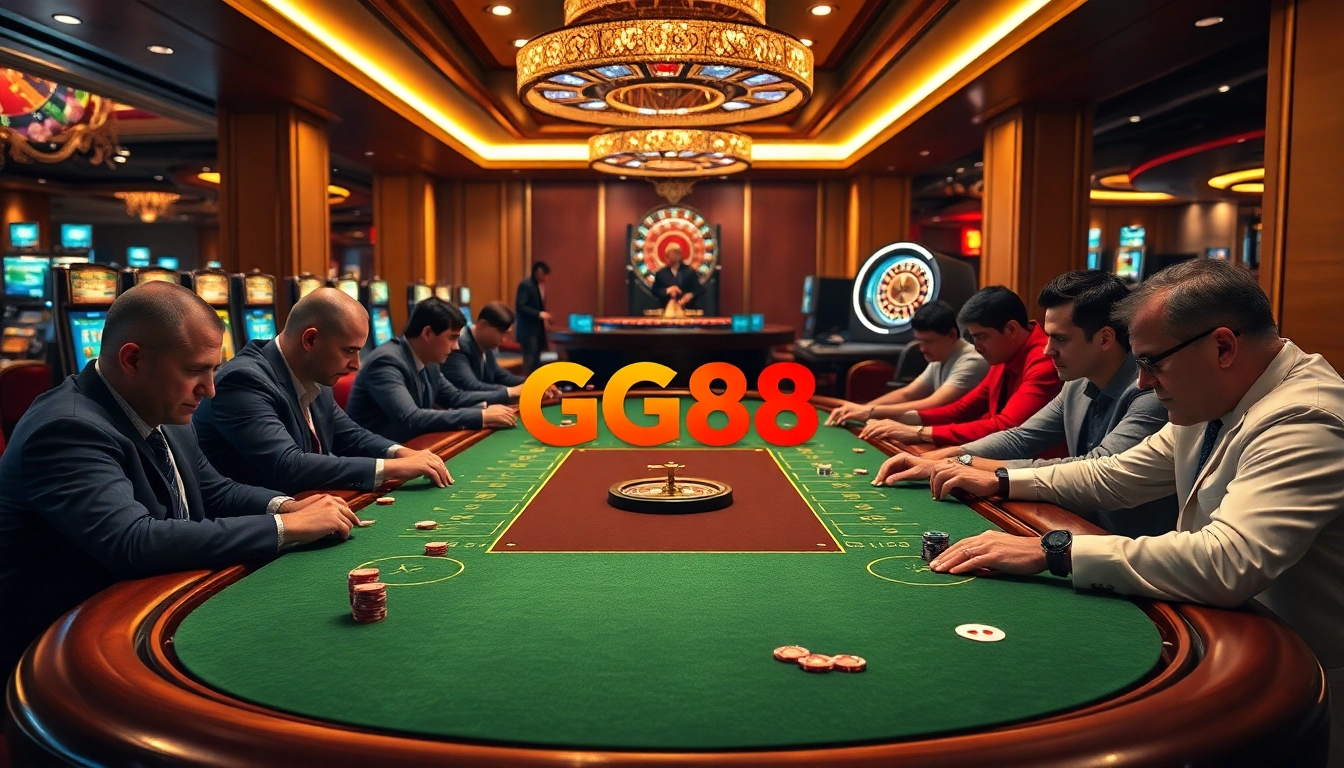 Experience the excitement at GG88 casino with vibrant gaming tables and high-stakes players.