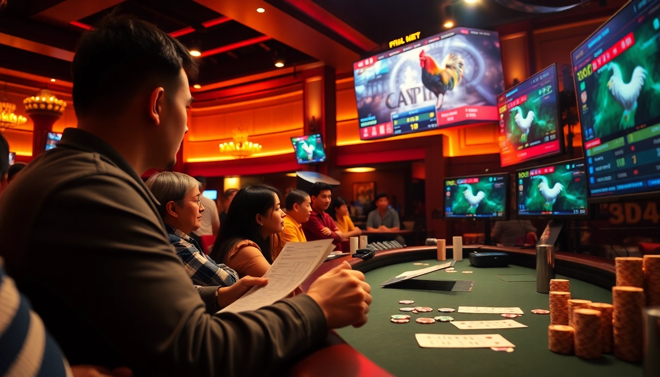 Experience the excitement of đá gà trực tiếp with live betting action and vibrant casino atmosphere.