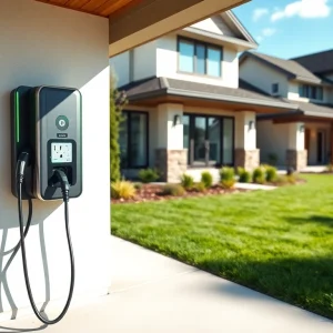 McNally EV charging station installed at a modern home with sleek design.